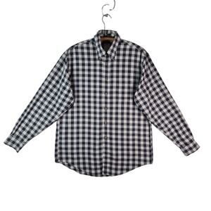 BROOKS BROTHERS Plaid Twill Button Front Long Sleeve Shirt Mens Size M
